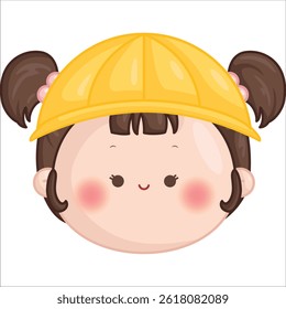 a vector of a cute girl with kindergarten hat