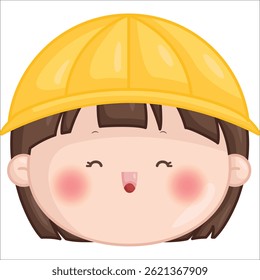 a vector of a cute girl with kindergarten hat