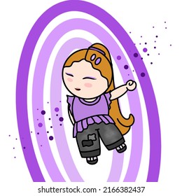 vector cute girl in trendy style