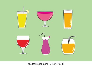 icono vectorial de bebida de vidrio lindo