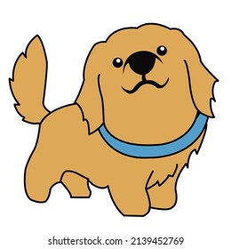 Vector cute golden puppies brown