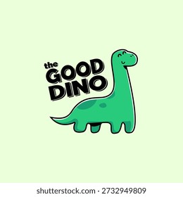 Vector Cute The Good Dino Logo Design
