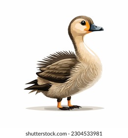 vector cute goose cartoon style