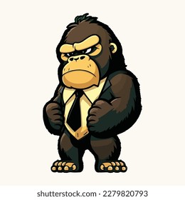 vector cute gorilla cartoon style