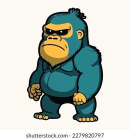 vector cute gorilla cartoon style