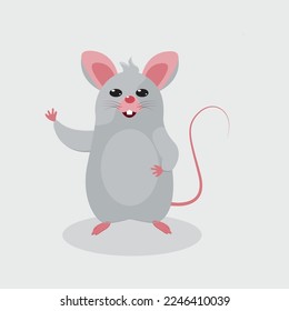 vector lindo ratón gris con sombra
