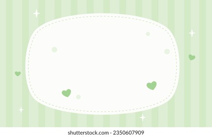 Vector cute green doodle frame banner template background.