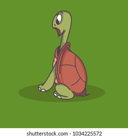 vector of a cute green turtle character 2