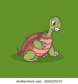 vector of a cute green turtle character 1