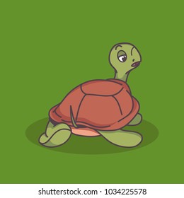 vector of a cute green turtle character 4