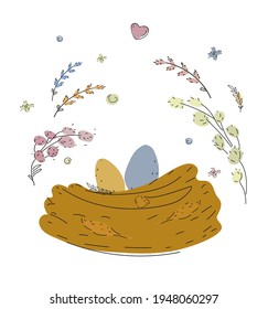 Vector cute greeting card for Easter.