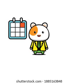 Vector cute guinea pig design looking at deadlines
