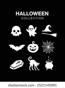 Vector cute Halloween collection, halloween happy vector element invite party monster art
