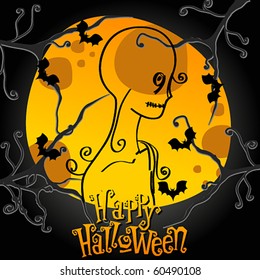 Vector cute Halloween illustration