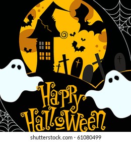 Vector cute Halloween illustration