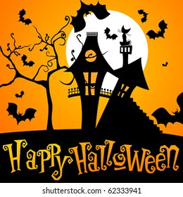 Vector cute Halloween illustration