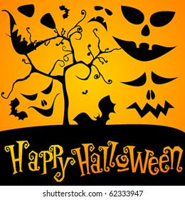 Vector cute Halloween illustration