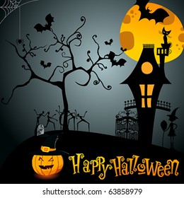 Vector cute Halloween illustration