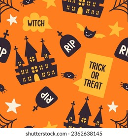 vector cute halloween seamless pattern 