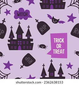vector cute halloween seamless pattern 