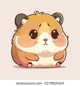 vector cute hamster cartoon style
