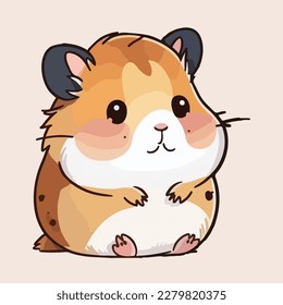 vector cute hamster cartoon style