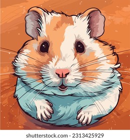 vector cute hamster cartoon style