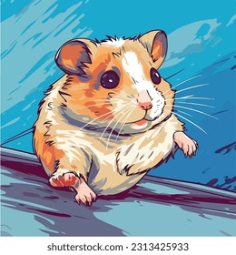 vector cute hamster cartoon style