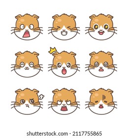 vector cute hamster emoji collection