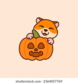 Vector Cute Hamster With Jack o Lantern