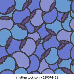 Vector cute hand drawing blueberry seamless pattern background
