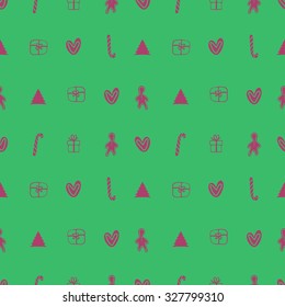 Vector cute hand drawing Christmas and New year seamless pattern background