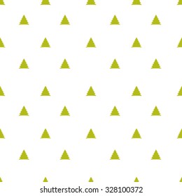 Vector cute hand drawing  Christmas and New year tree seamless pattern background