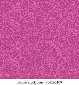 Vector cute hand drawing Christmas and New year snow curve seamless pattern background