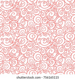 Vector cute hand drawing Christmas and New year snow curve seamless pattern background