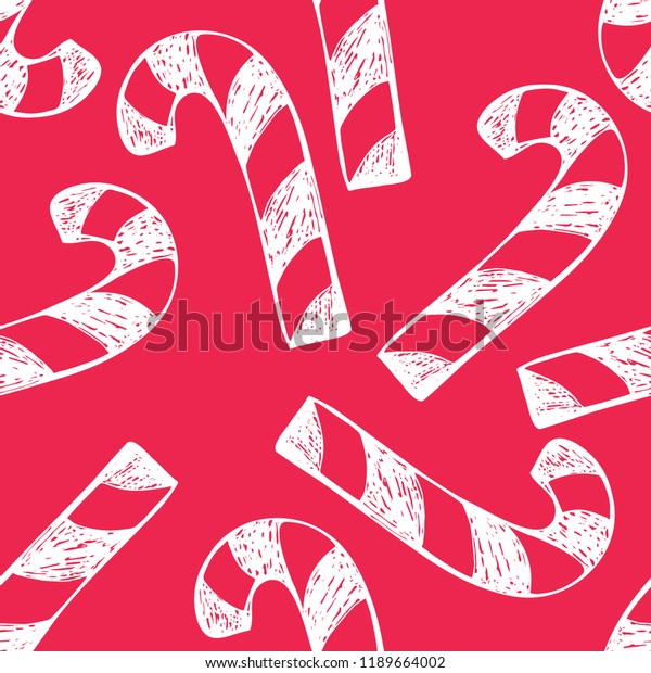 Vector Cute Hand Drawing Christmas Candy Stock Vector Royalty Free 1189664002