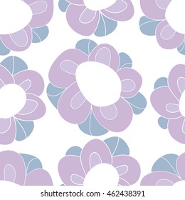 Vector cute hand drawing flowers seamless pattern background