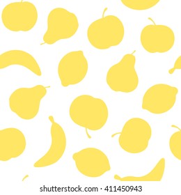 Vector cute hand drawing fruits seamless pattern. Background with fruit