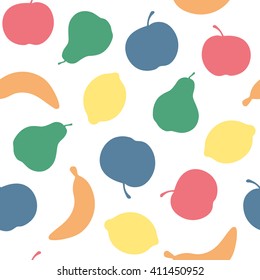 Vector cute hand drawing fruits seamless pattern. Background with fruit