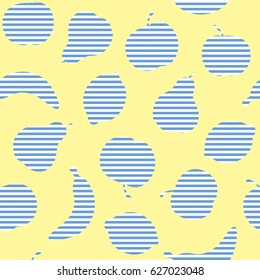 Vector cute hand drawing fruits seamless pattern. Background with fruit