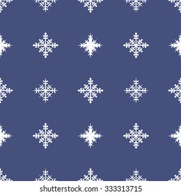Vector cute hand drawing snowflakes Christmas and New year seamless pattern background