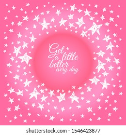 Vector cute hand drawing stars pattern background
