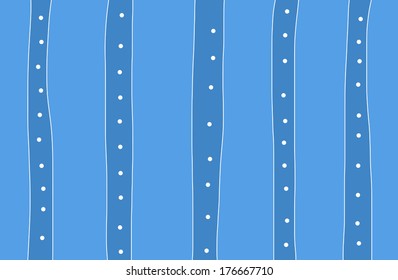 Vector cute hand drawn blue pattern with stripes