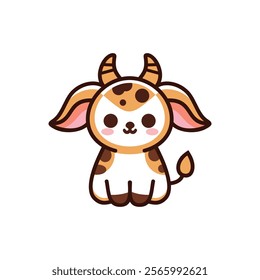 vector cute hand drawn cartoon bull cartoon icon