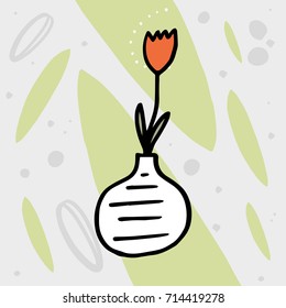 Vector cute hand drawn flower illustration.