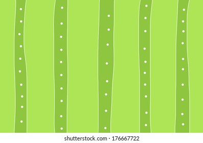 Vector cute hand drawn green pattern with stripes