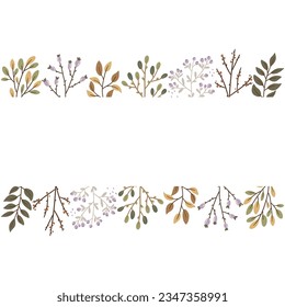 
Ilustración vectorial linda dibujada a mano con hojas y ramas otoñales