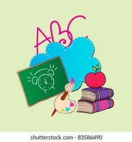 Vector cute hand drawn sketch style back to school illustration