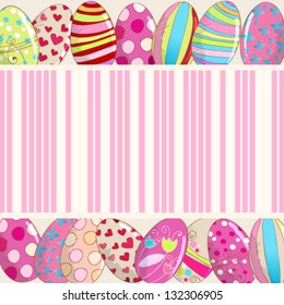 Vector cute hand drawn style beautiful Easter eggs illustration
