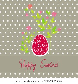 Vector cute hand drawn style Easter eggs illustration